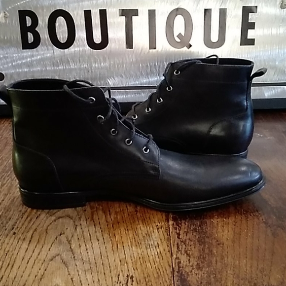 Franklin & Freeman Black Leather Boots Size 11.5 - Picture 7 of 9